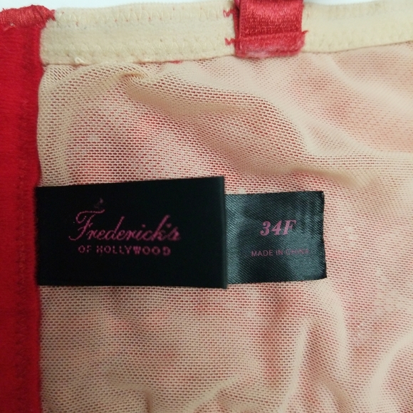 Frederick's of Hollywood Red Lace Bra Size 34F - Picture 3 of 4